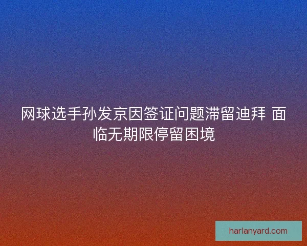 网球选手孙发京因签证问题滞留迪拜 面临无期限停留困境